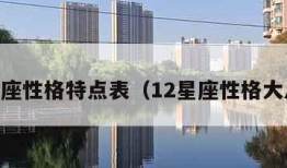 12星座性格特点表（12星座性格大总结）