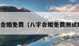 八字合婚免费（八字合婚免费测试婚姻）