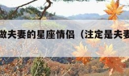 注定能做夫妻的星座情侣（注定是夫妻的星座配对）