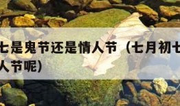 七月初七是鬼节还是情人节（七月初七是鬼节还是情人节呢）