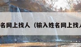 输入姓名网上找人（输入姓名网上找人软件）