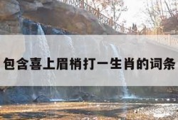 包含喜上眉梢打一生肖的词条