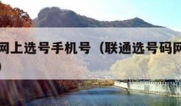 选号码网上选号手机号（联通选号码网上选号手机号）