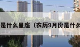 9月份是什么星座（农历9月份是什么星座）