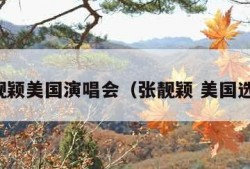 张靓颖美国演唱会（张靓颖 美国选秀）