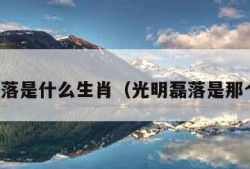 光明磊落是什么生肖（光明磊落是那个生肖）