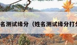 姓名测试缘分（姓名测试缘分打分）