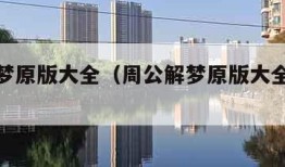 周公解梦原版大全（周公解梦原版大全查询破解）