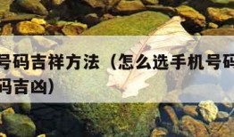 选手机号码吉祥方法（怎么选手机号码最吉利手机号码吉凶）