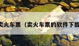 卖火车票（卖火车票的软件下载）