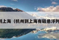 杭州到上海（杭州到上海有磁悬浮列车吗）
