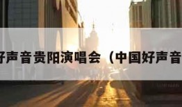 中国好声音贵阳演唱会（中国好声音 贵阳）