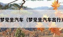 梦见坐汽车（梦见坐汽车出行）