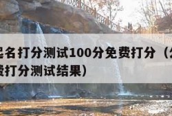 公司起名打分测试100分免费打分（公司起名免费打分测试结果）
