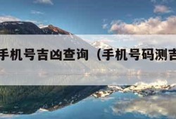 免费测手机号吉凶查询（手机号码测吉凶超准）