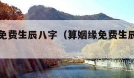 算姻缘免费生辰八字（算姻缘免费生辰八字两个人）
