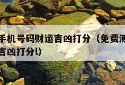 免费测手机号码财运吉凶打分（免费测手机号码财运吉凶打分l）