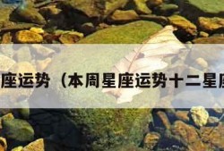 本周星座运势（本周星座运势十二星座本周）