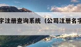 公司名字注册查询系统（公司注册名字查询网app）