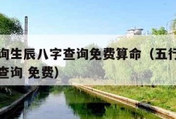 五行查询生辰八字查询免费算命（五行查询生辰八字查询 免费）