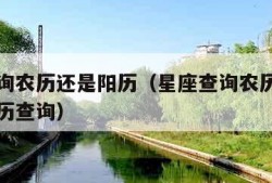 星座查询农历还是阳历（星座查询农历还是阳历万年历查询）