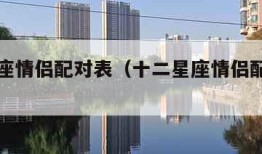 十二星座情侣配对表（十二星座情侣配对表处女座）