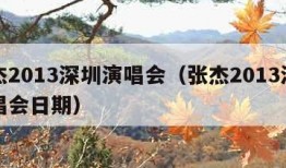 张杰2013深圳演唱会（张杰2013深圳演唱会日期）