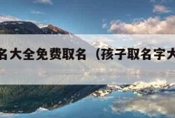 孩子姓名大全免费取名（孩子取名字大全免费查询）