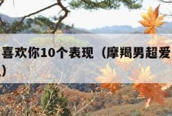 摩羯男喜欢你10个表现（摩羯男超爱一个女人表现）