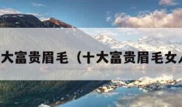 十大富贵眉毛（十大富贵眉毛女人）