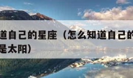 怎么知道自己的星座（怎么知道自己的星座是上升还是太阳）
