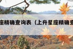 上升星座精确查询表（上升星座精确查询表怎么看）