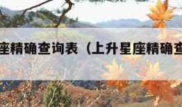 上升星座精确查询表（上升星座精确查询表怎么看）