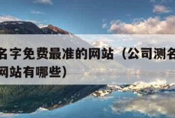 公司测名字免费最准的网站（公司测名字免费最准的网站有哪些）