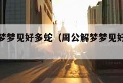 周公解梦梦见好多蛇（周公解梦梦见好多蛇咬我）