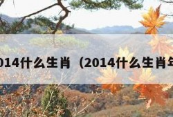 2014什么生肖（2014什么生肖年）