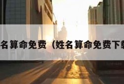 姓名算命免费（姓名算命免费下载）