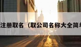 新公司注册取名（取公司名称大全简单大气）