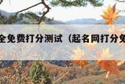起名大全免费打分测试（起名网打分免费测试）