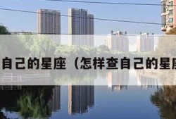 怎样查自己的星座（怎样查自己的星座查询）