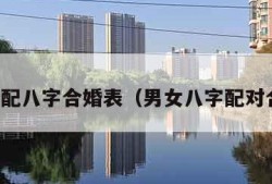 男女婚配八字合婚表（男女八字配对合不合）