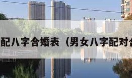 男女婚配八字合婚表（男女八字配对合不合）
