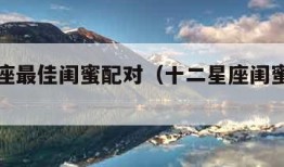 十二星座最佳闺蜜配对（十二星座闺蜜配对的视频）